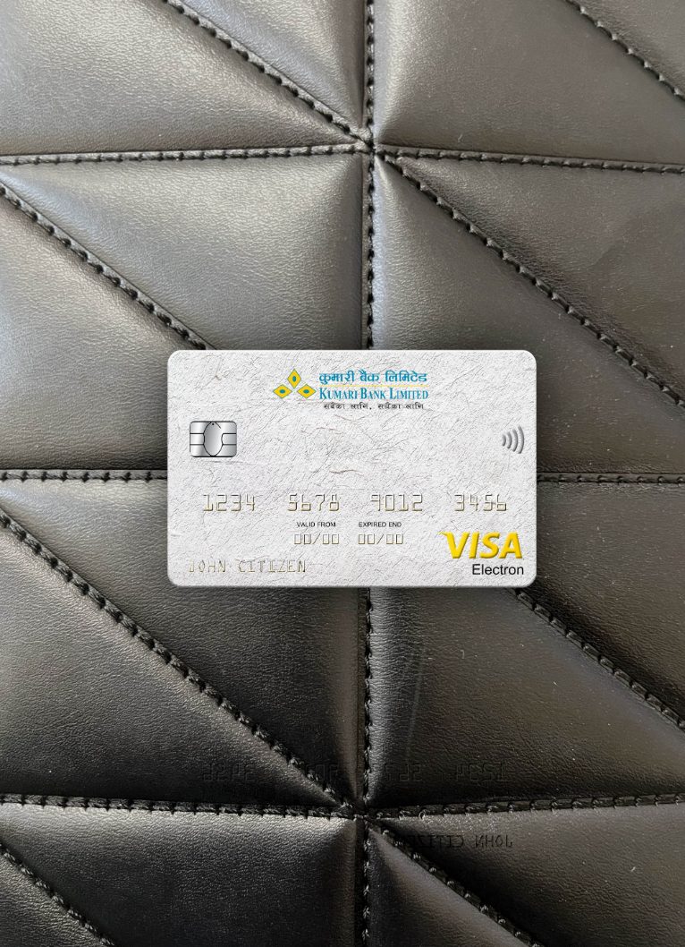 Download Nepal Kumari Bank visa electron card photolook front Photoshop template